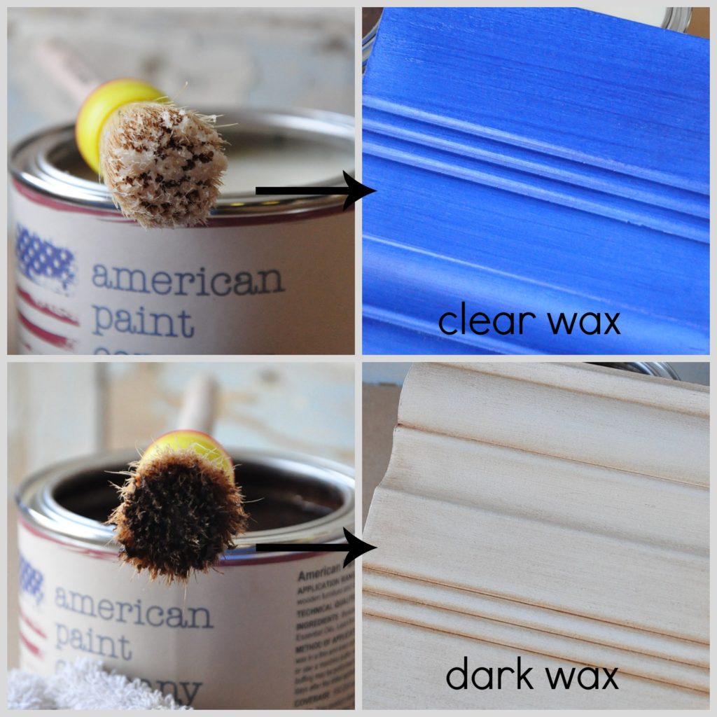Vintage Antiquing wax from American Paint Company is available in both clear and dark.
