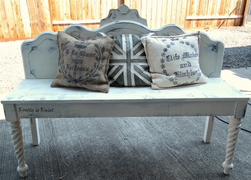 Bench painted in Navajo White