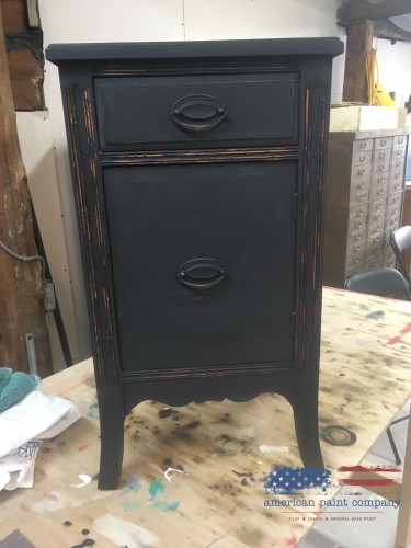 Vintage Antiquing Wax on a Side Table